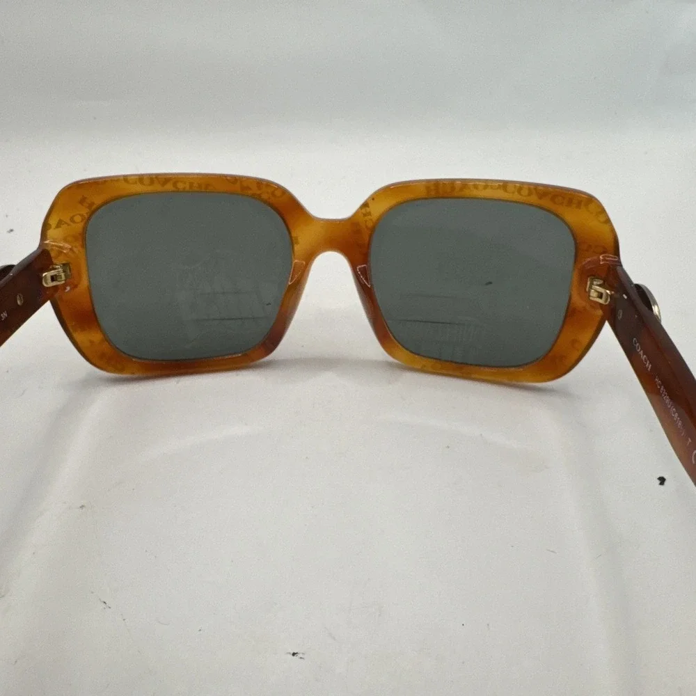 COACH HC8329U 56603H C6188 Amber Tortoise Coach Print 53 mm Women's Sunglasses